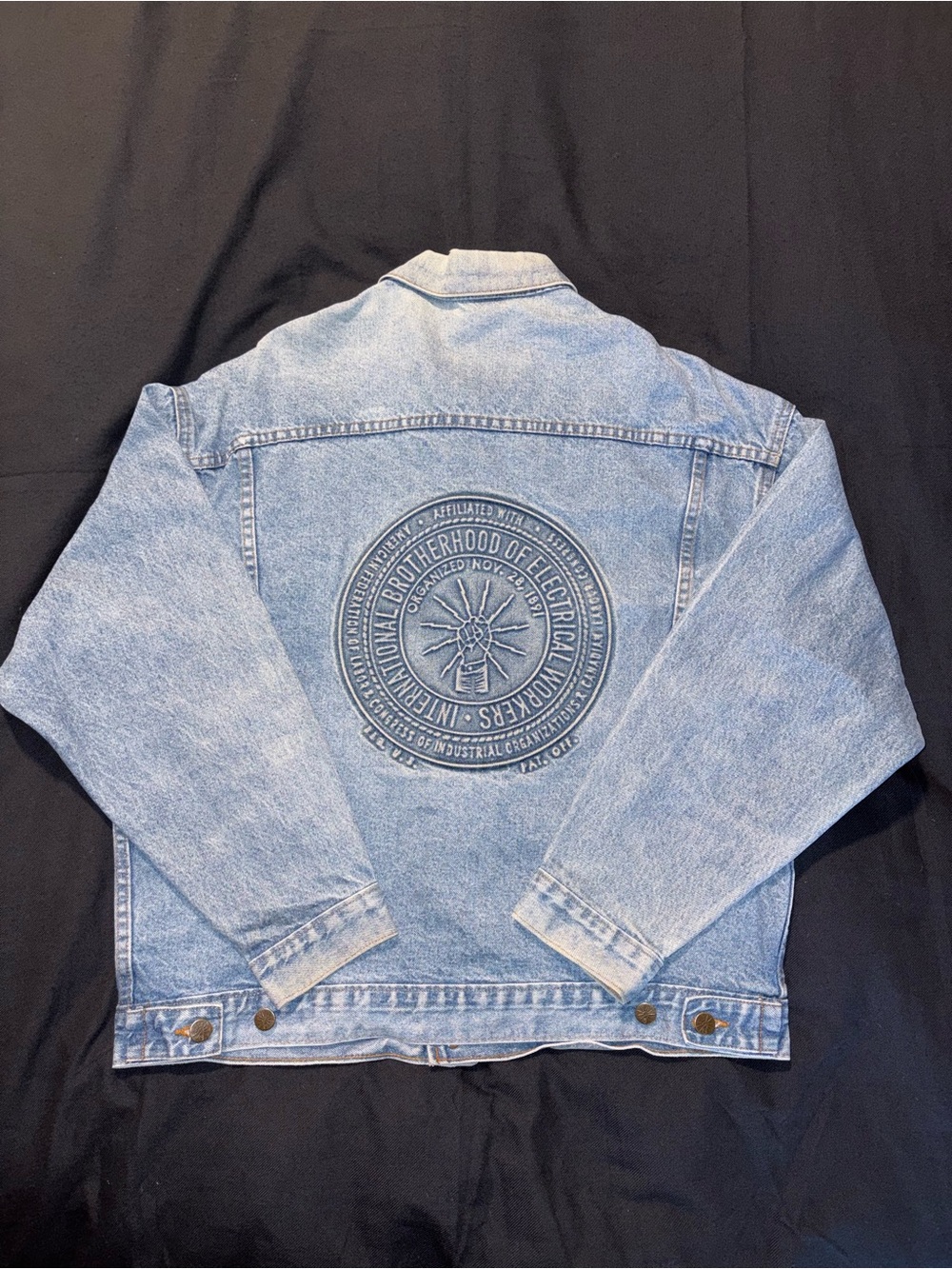 IBEW Exclusive 90s Vintage Denim Jacket Medium Light Blue Workwear Worker